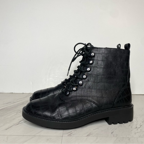 New! Paolo Trinity Black Crocodile Lace Up Bootie 8 1/2 M - Picture 14 of 14